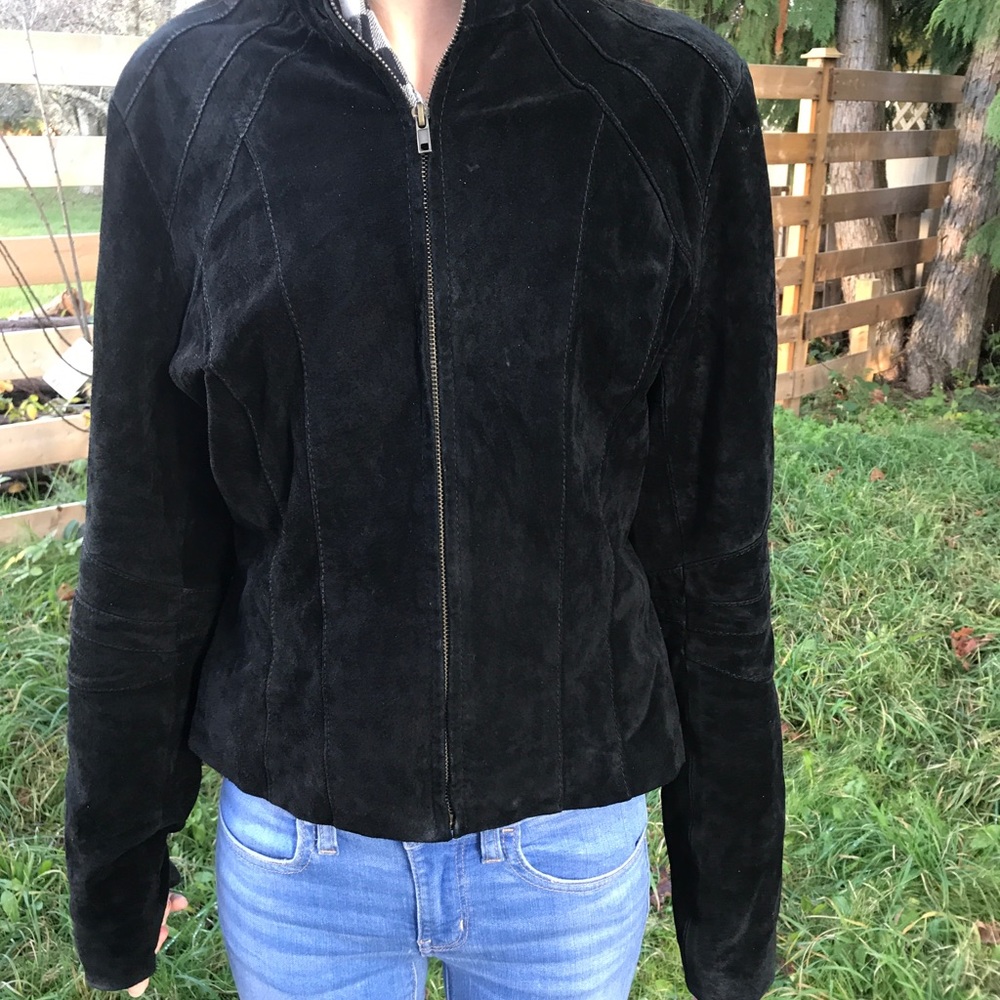 Genuine black suede jacket